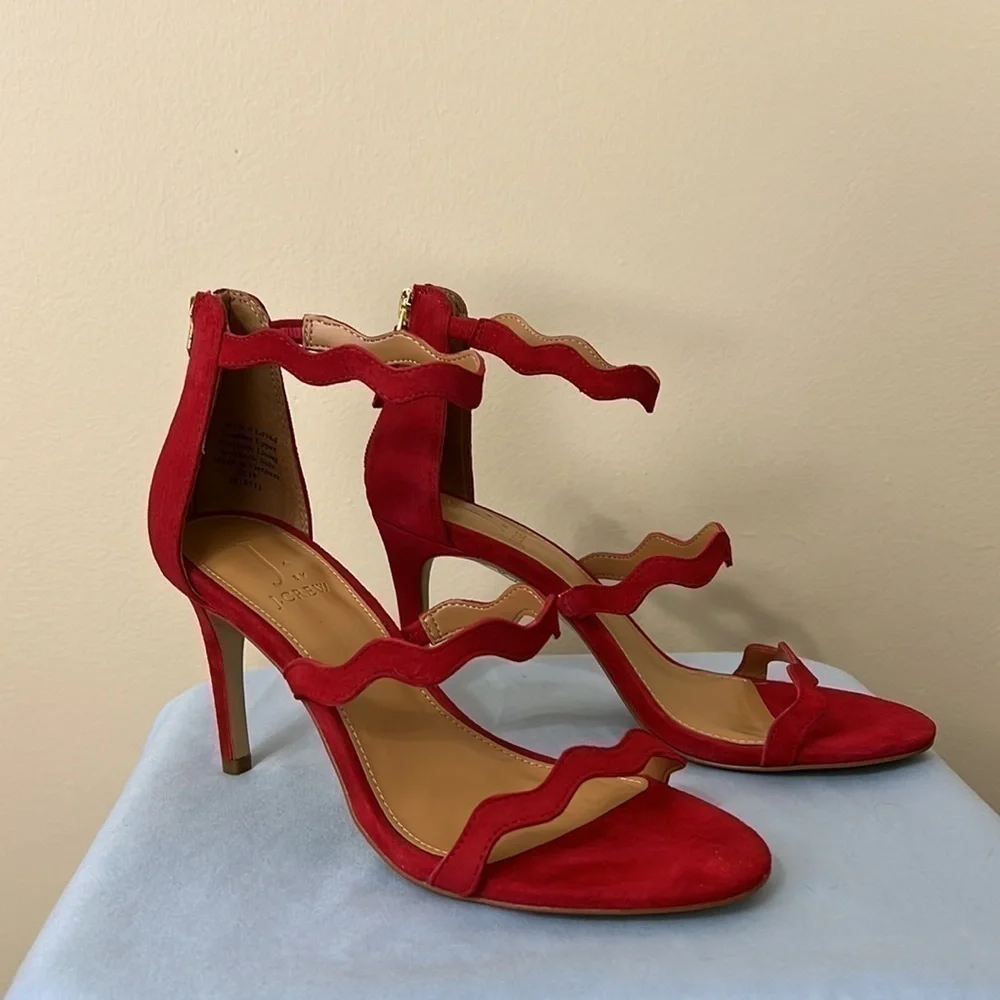 Scalloped Three-Strap J. Crew Heels